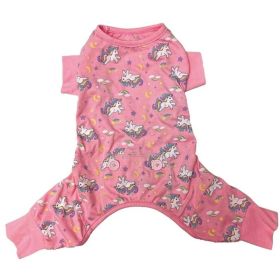 Fashion Pet Unicorn Dog Pajamas Pink (Option: MEDIUM)