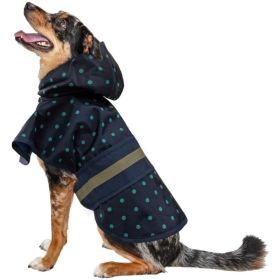 Fashion Pet Polka Dot Dog Raincoat Navy (Option: MEDIUM)