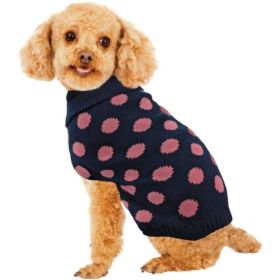 Fashion Pet Contrast Dot Dog Sweater Pink (Option: SMALL)