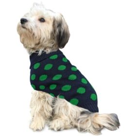 Fashion Pet Contrast Dot Dog Sweater Green (Option: LARGE)