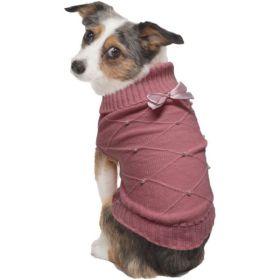 Fashion Pet Flirty Pearl Dog Sweater Pink (Option: MEDIUM)
