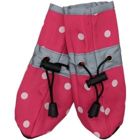 Fashion Pet Polka Dog Dog Rainboots Pink (Option: MEDIUM)