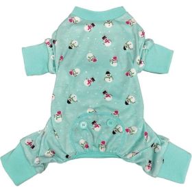 Fashion Pet Blue Snowmen Dog Pajamas (Option: SMALL)