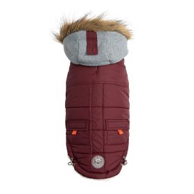 GF Pet Winter Sailor Parka (Color: Burdundy, size: XL)