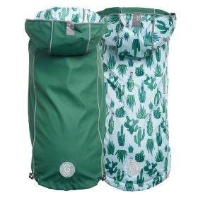 GF Pet Reversible Elasto-Fit Raincoat (Color: Green/Green, size: xs)